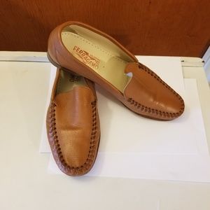 Salvatore Ferragamo Tan Leather womens loafers